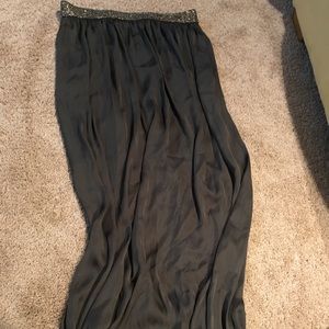 Long khaki maxi skirt